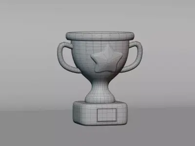 Cartoon Golden Trophy Low-poly 3D model