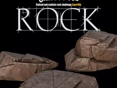 Stlized Rock Model Low-poly 3D model Free low-poly 3D model