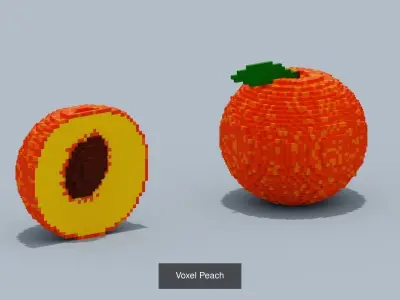 Voxel Fruit and Vegetable 3D Model Collection