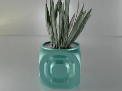succulent plant pot 20 3D print model