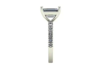 emerald cut engagement ring 3D print model