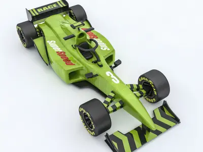 Formula 1 car model 08 Low-poly 3D model
