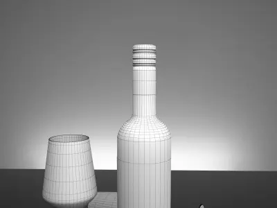 Wine Set 01 3D model