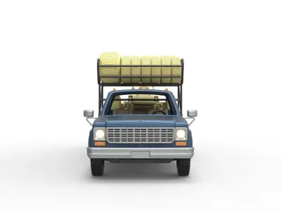 Vintage Transporter truck for Race car Version 2 Scale 1 to 25 3D print model