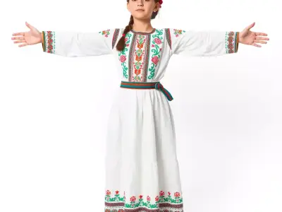 Traditional Embroidered Dress model pack Low-poly 3D model