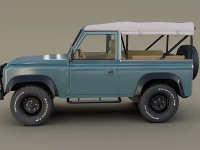 1985 Land Rover Defender 90 with interior ver 4 3D model
