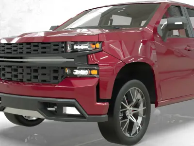 Chevy Silverado 2020 lowpoly concept Low-poly 3D model