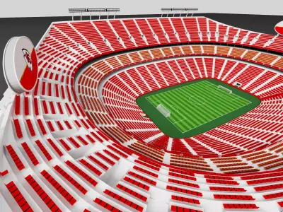 American Football Stadium 3D Model Low-poly 3D model