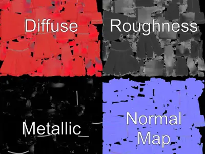 Pleated Skirt D Model Pack Low-poly 3D model