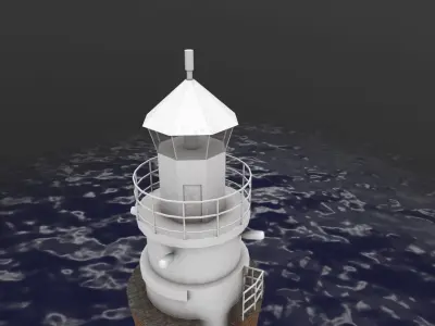 Light House Malmo Vagbrytarbank Low-poly 3D model