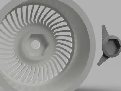 RC Wheels Work Carving Head 40 52mm Diameter HEX 12MM  3D print model