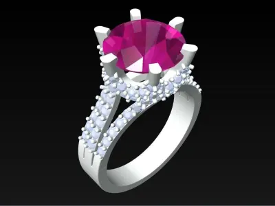 Diamond Ring - Womens Rings - N3804 3D print model