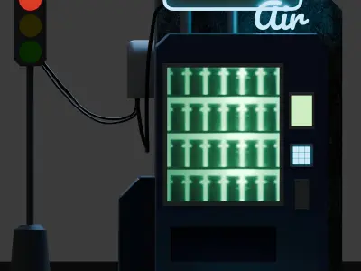 Cyberpunk Fresh Air Vending Machine Low-poly 3D model