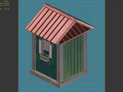 gAME Wood Stitch House 04 3D model
