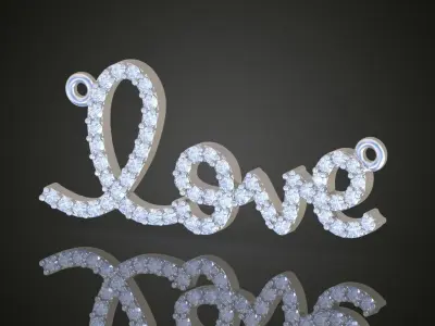 LOVE Pendant model 3D 0218 printable model 3D print model