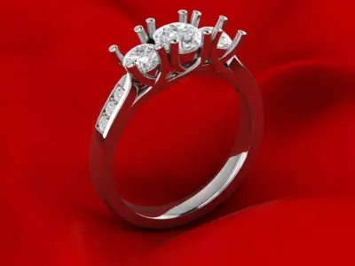 3 Gem comfort fit ring 3D print model