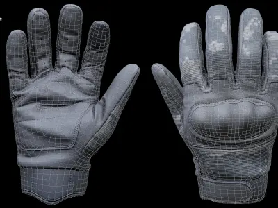 Tactical Gloves 030 Low-poly 3D model