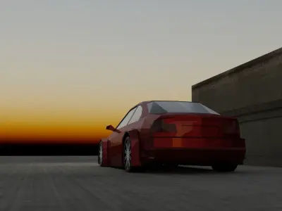 low poly race car Low-poly 3D model