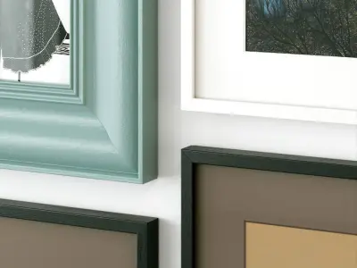 Abstract painting gallery wall 3D model