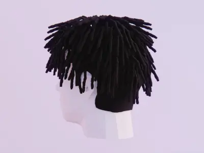 Short Dreads  Low-poly 3D model