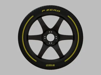 Miniature Konig Backbone Rim  and Tire - 3D Print - No Textures 3D print model