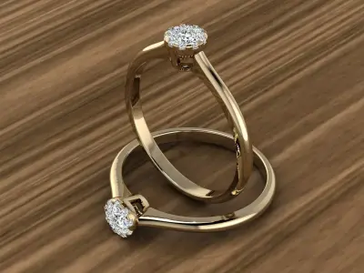 Diamond Jewelry Ring 3D print model 30