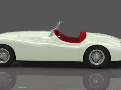 Jaguar XK140 Roadster 1956 Low-poly 3D model