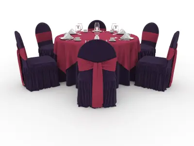 Banquet Table and Chair 69 3D model