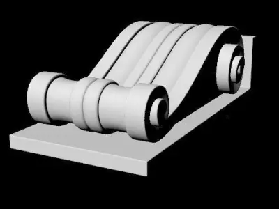 carved pilaster 3D model
