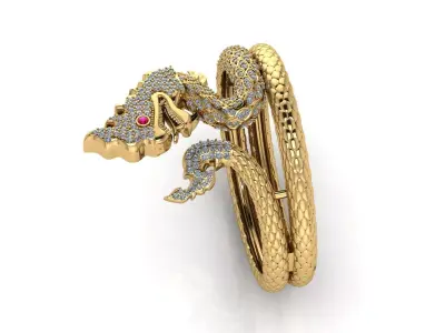 Khmer Dragon Pendant 3D print model