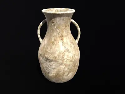 Old Elegant Marble Vase Low-poly 3D model