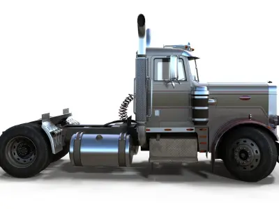 Peterbilt 289 day cab semi-truck Low-poly 3D model
