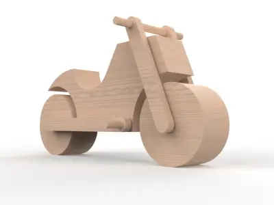 wooden bike Free 3D model