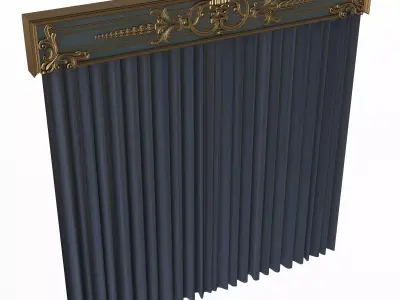 Cornice Classic Curtain 019 Low-poly 3D model