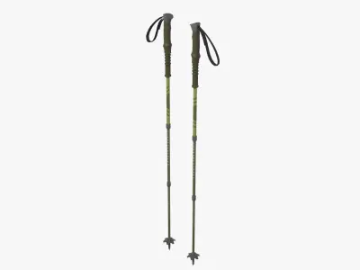 Hiking Poles Low-poly 3D model