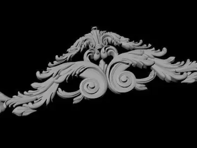 Central decor ornament for furniture 3D model 1054