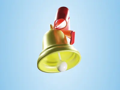 Christmas Bell Low-poly 3D model