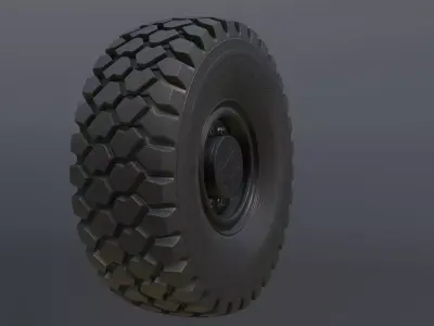 Wheel set for MAZ 6502 B Free low-poly 3D model