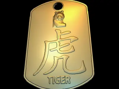 Chinese tiger  zodiac symbol 3D model
