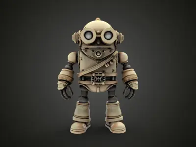 steampunk robotic 14 3D print model