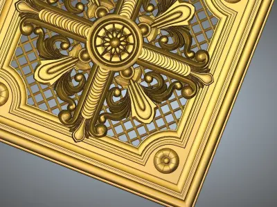 Frame ornate gold ceiling plate 3D print model