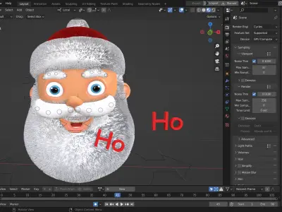 Animated Santa Ho Ho Ho Low-poly 3D model