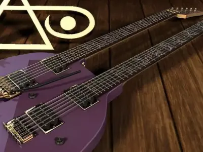 Steve Vai Heart shaped triple neck guitar 3D model