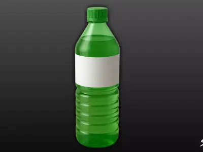Green Plastic Bottle Low-poly 3D model