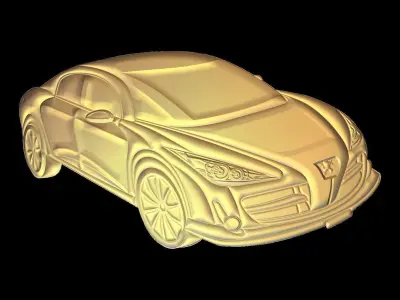 Peugeot Car Suitable for embossing Hot Foil Technique 3D model