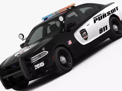 Dodge Charger Pursuit 2015 detailed interior 3D model
