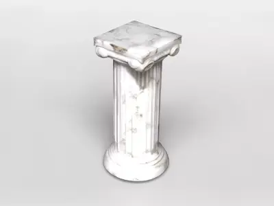 Marble Ionic Pedestal Column 3D model