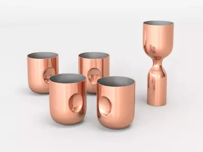 Plum Cocktail Set 3D model