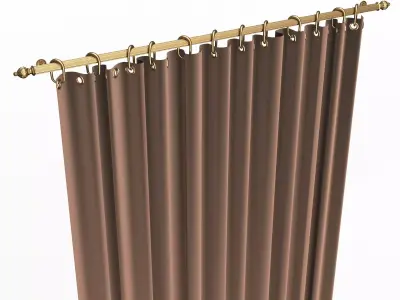 Cornice Classic Curtain 02 Gold Low-poly 3D model