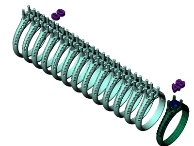Engagement Wedding Ring  3D print model